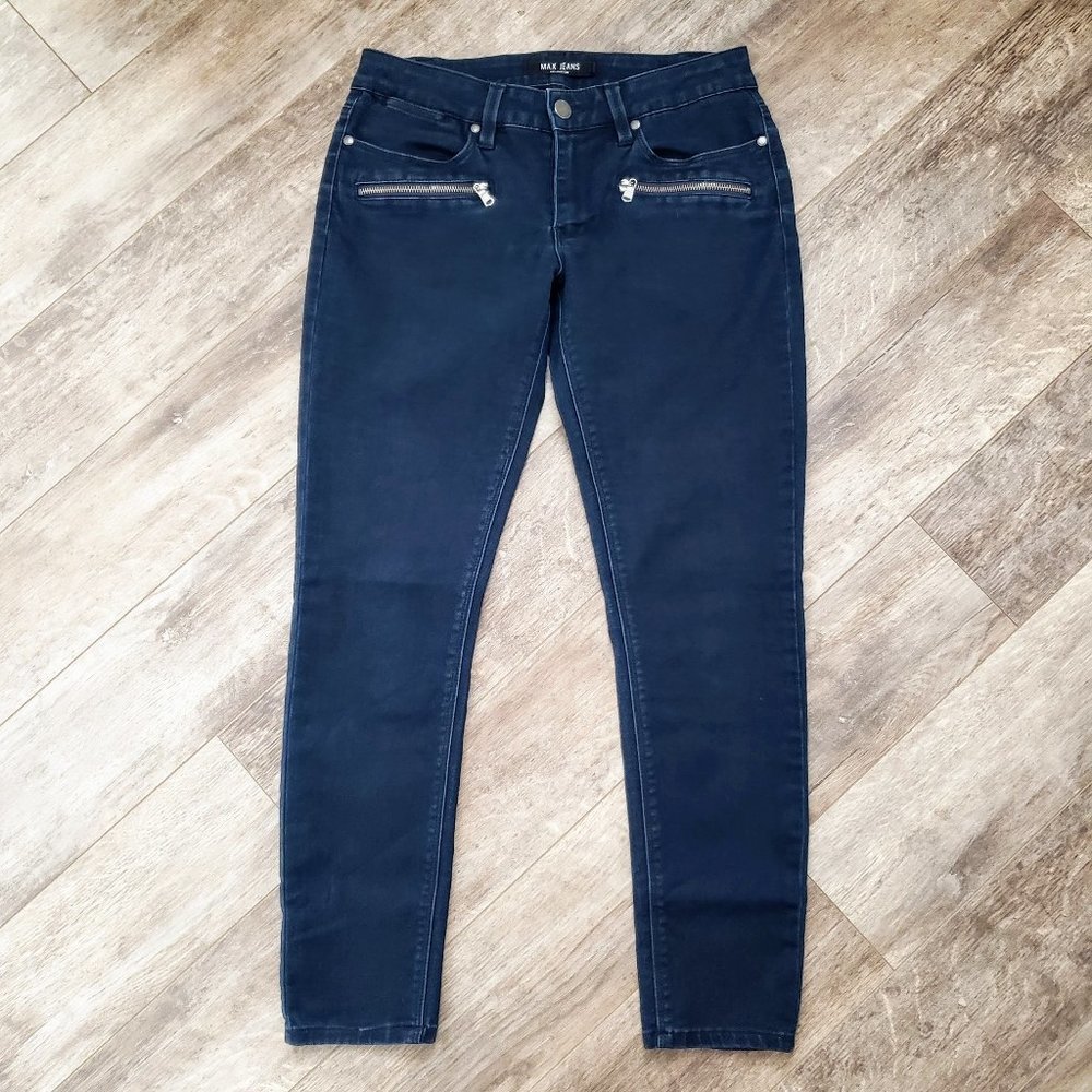 Max Jeans Skimmer Zip Front Stretchy Jeans 6‎